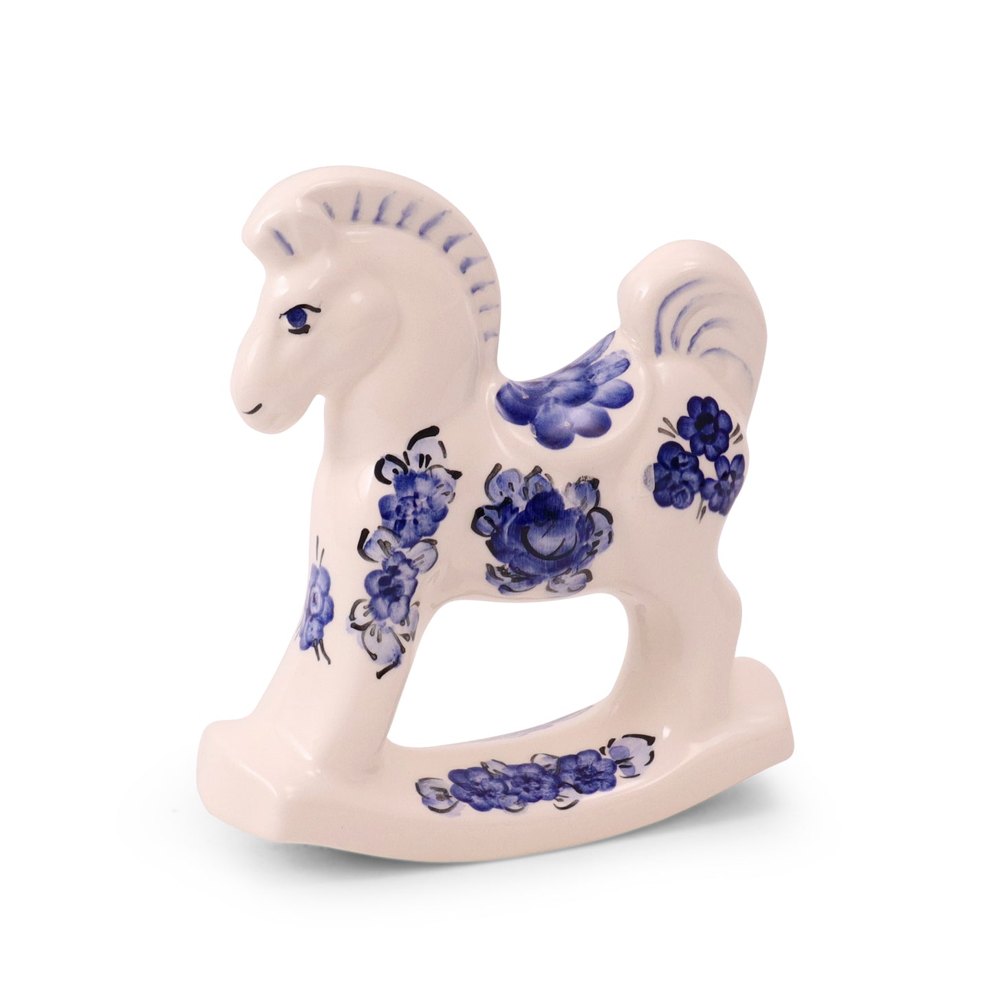 5"x6" Rocking Horse Figurine. Pattern: Cobalt