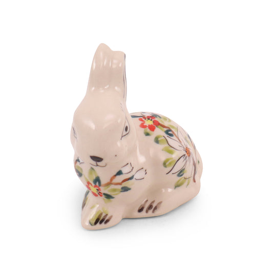 3"x3" Bunny Figurine. Pattern: Apple Blossom