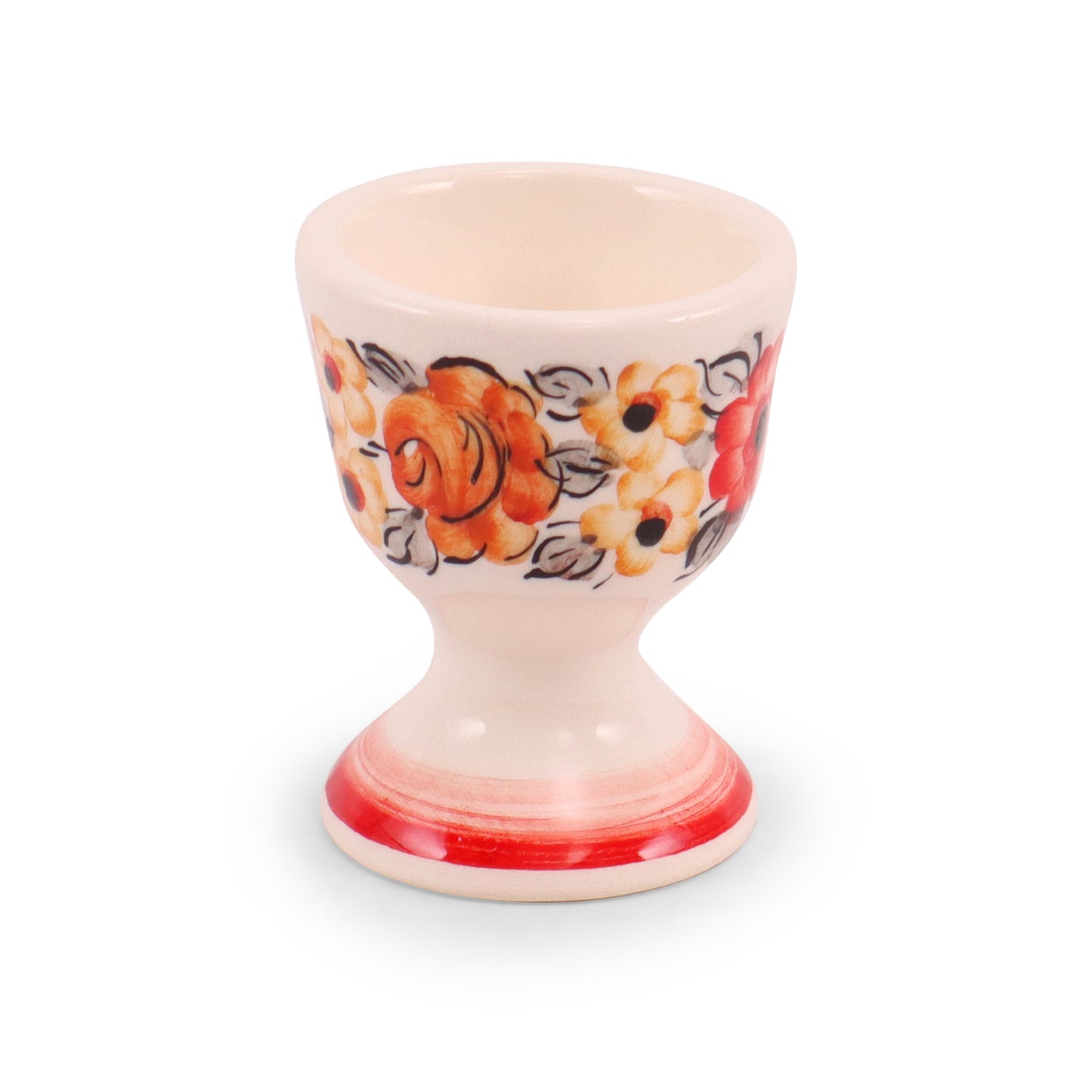 2"x2.5" Egg Cup. Pattern: Red