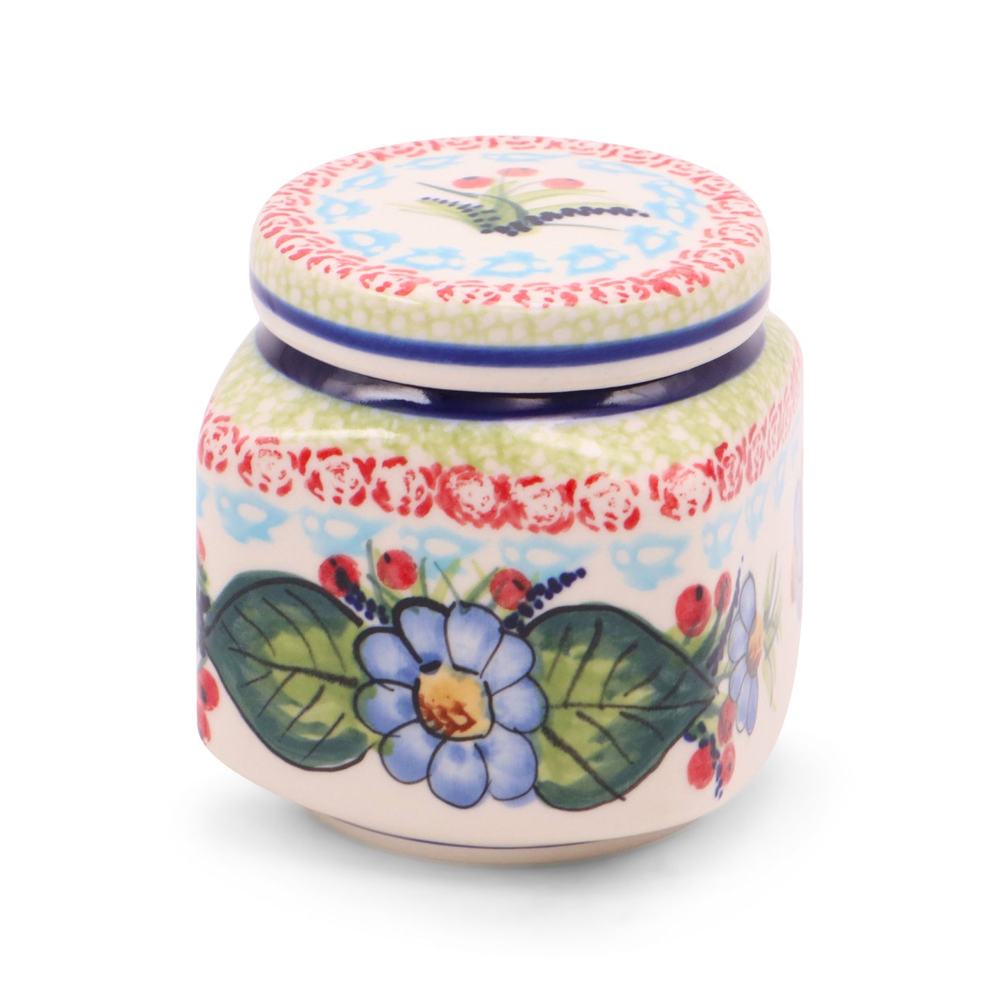 0.5L Small Square Canister. Pattern: Spring Showers