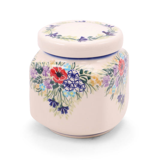 1L Medium Square Canister.Pattern: Wildflower
