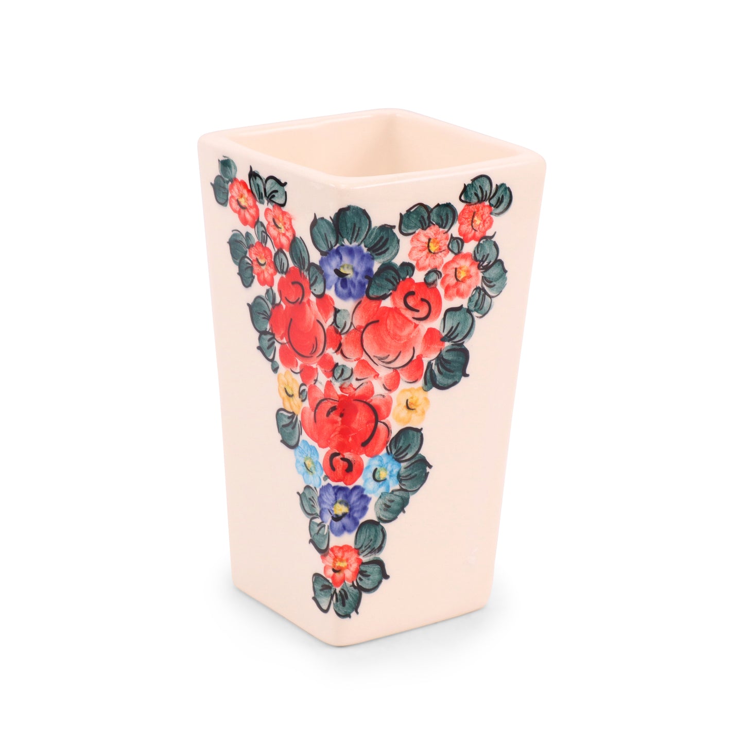 3"x6.5" Rectangular Vase. Pattern: Colorful