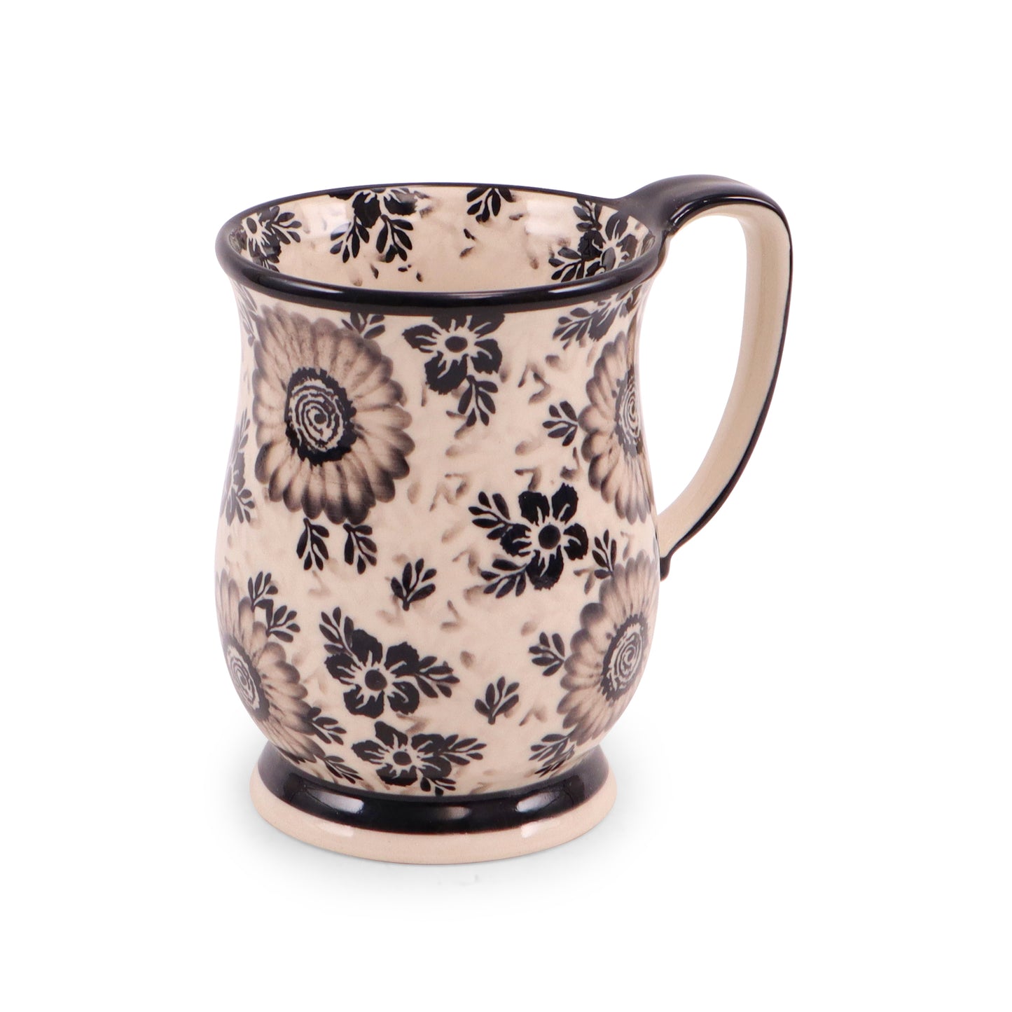 16oz Anka Mug Dzien Dobry. Pattern: Sunflower Noir