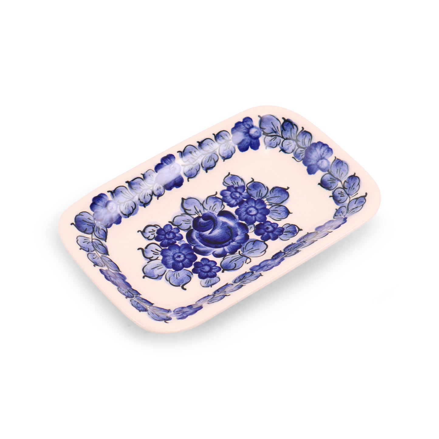 6.5"x4" Rectangular Dish. Pattern: Cobalt