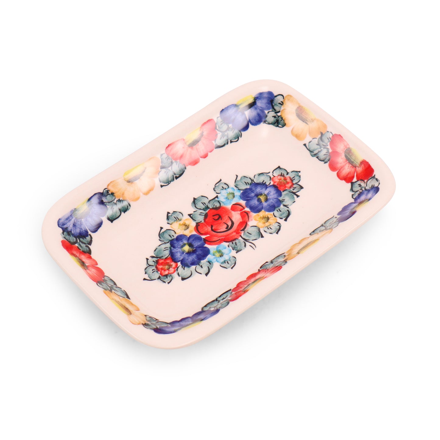 6.5"x4" Rectangular Dish. Pattern: Colorful