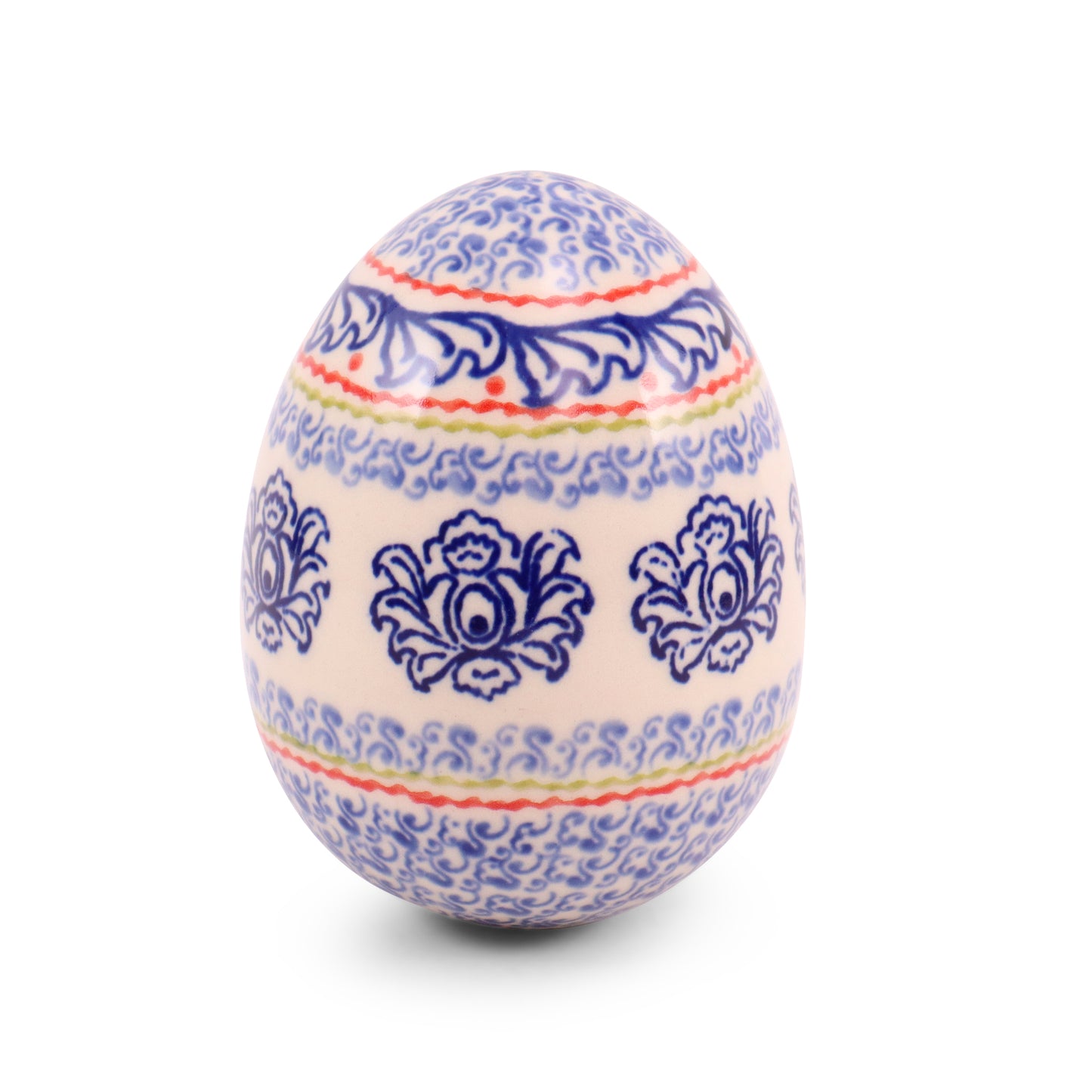 3"x4.5" Egg Figurine. Pattern: Blue Lace
