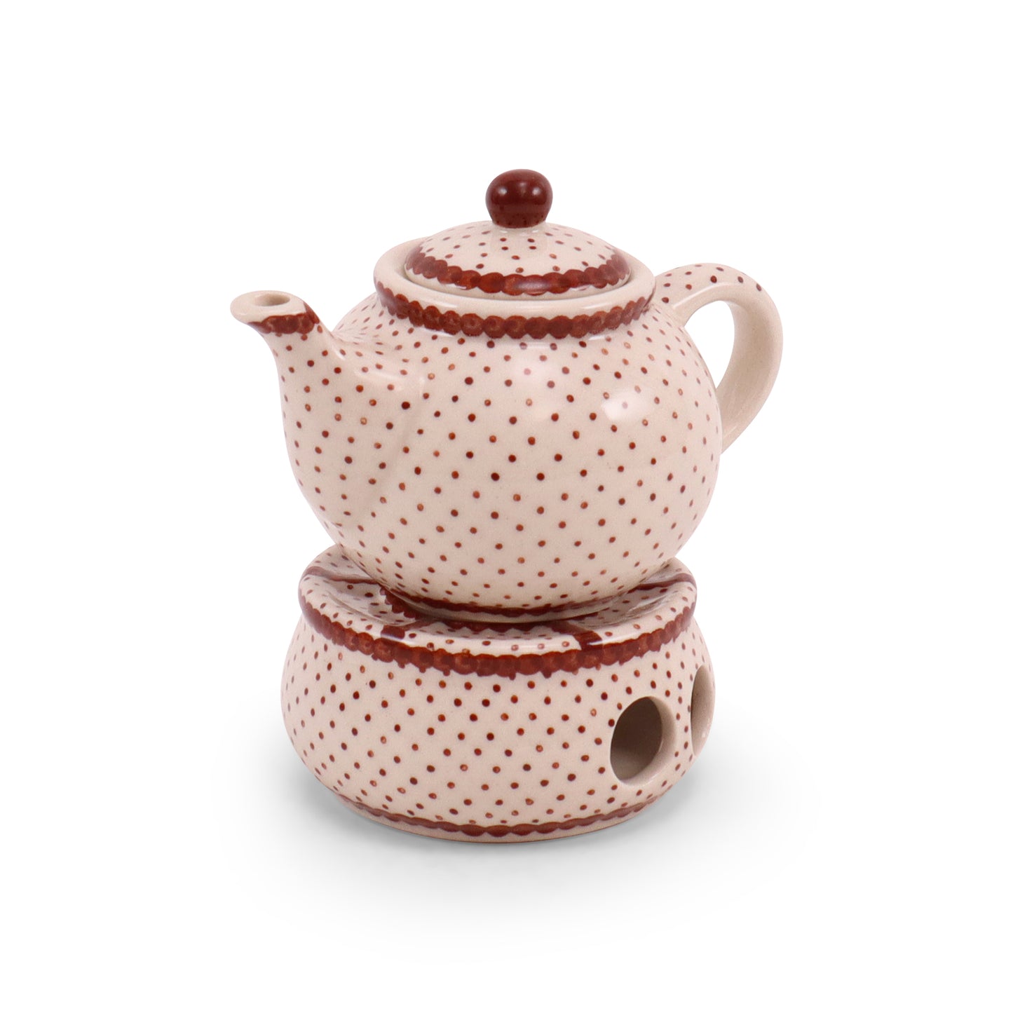 4" Mini Teapot and Warmer. Pattern: Gingerbread