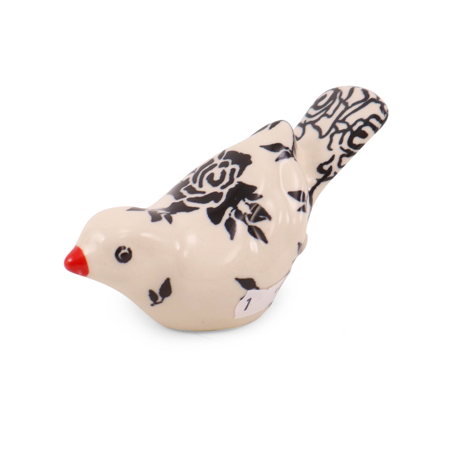 4.5" Bird Figurine. Pattern: Black Rose