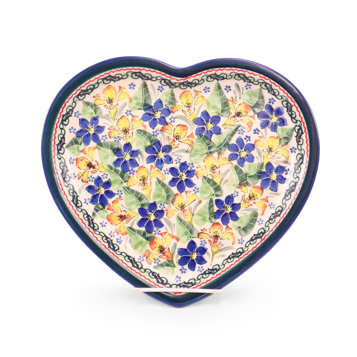 11"x10" Heart Plate. Pattern: Botanical Garden