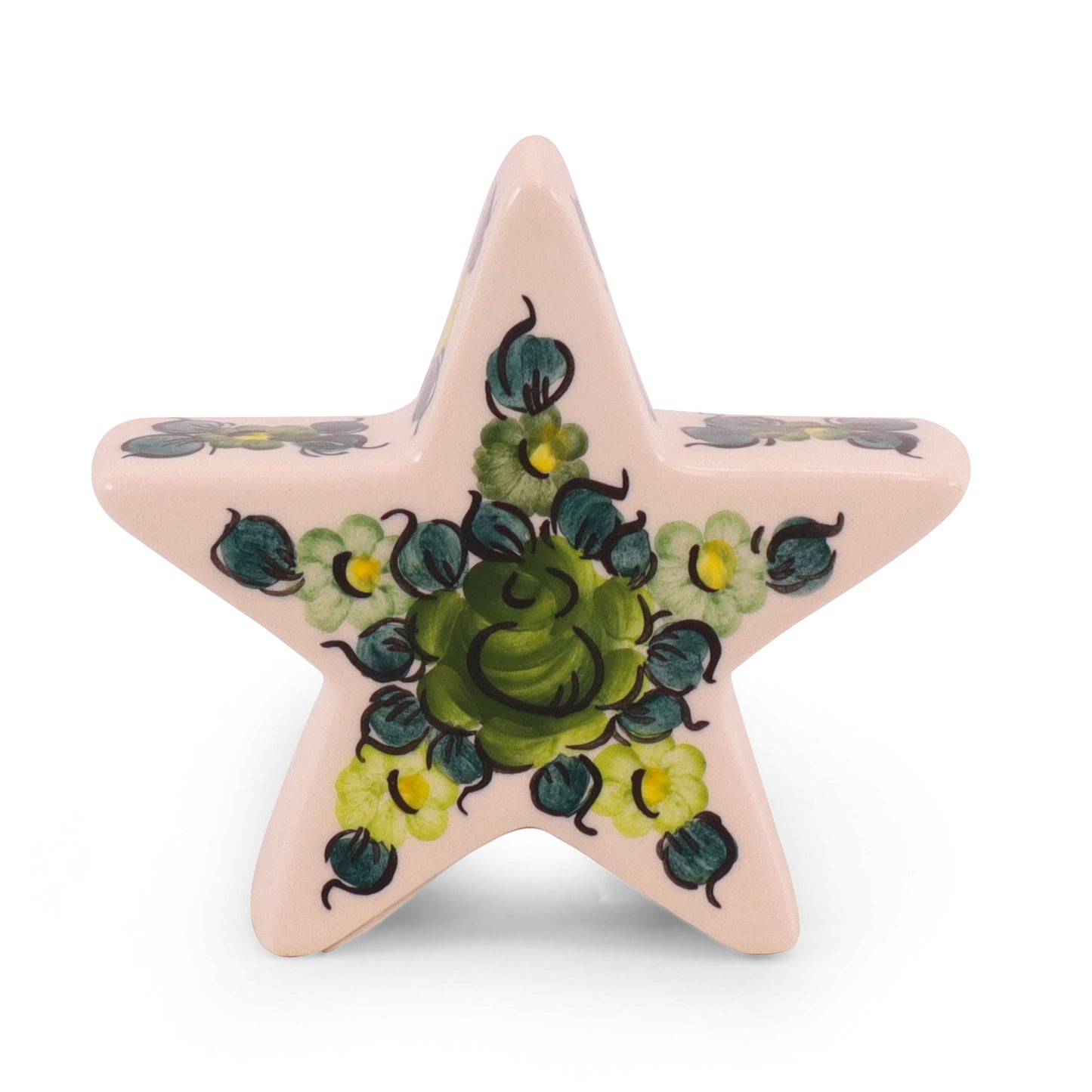 4"x4" Star Figurine. Pattern: Green