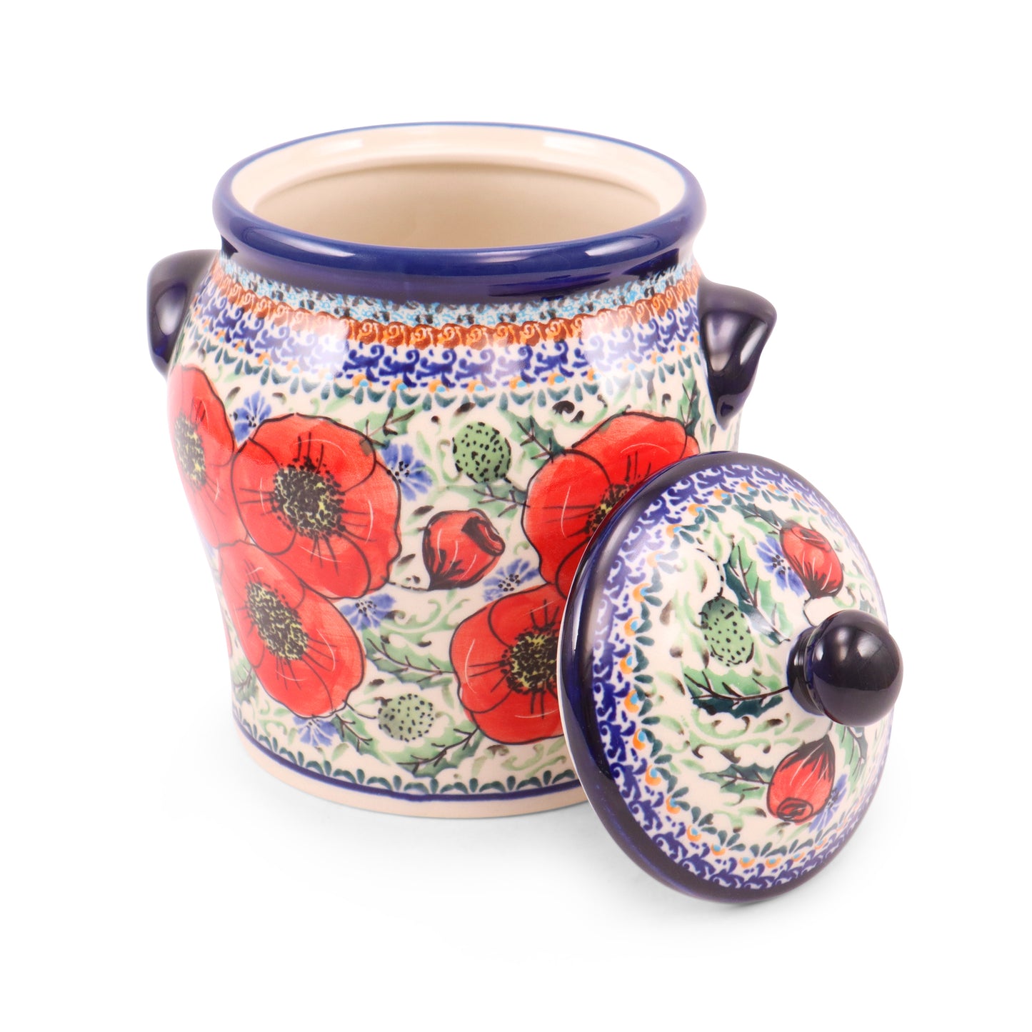 1.5L Canister with Lid. Pattern: Country Poppy