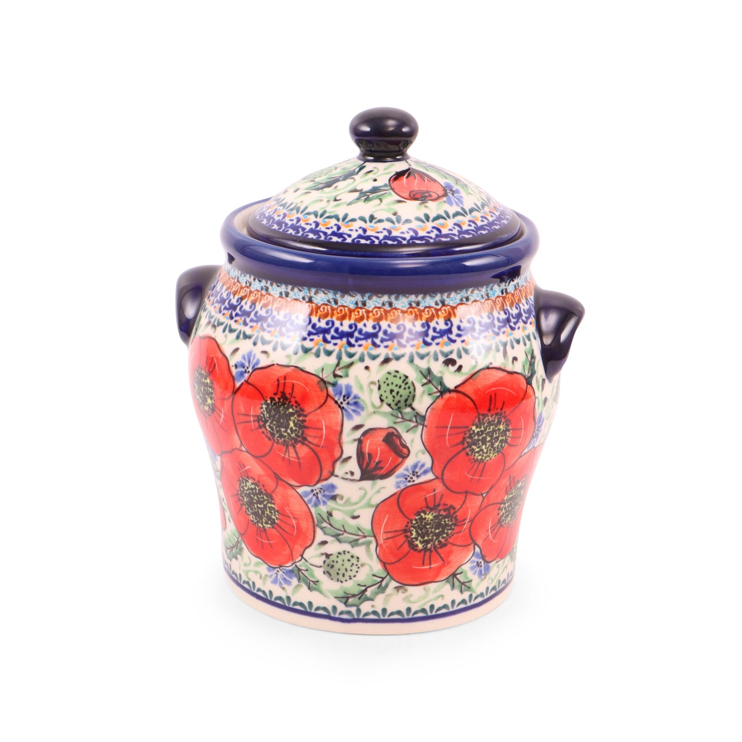 1.5L Canister with Lid. Pattern: Country Poppy