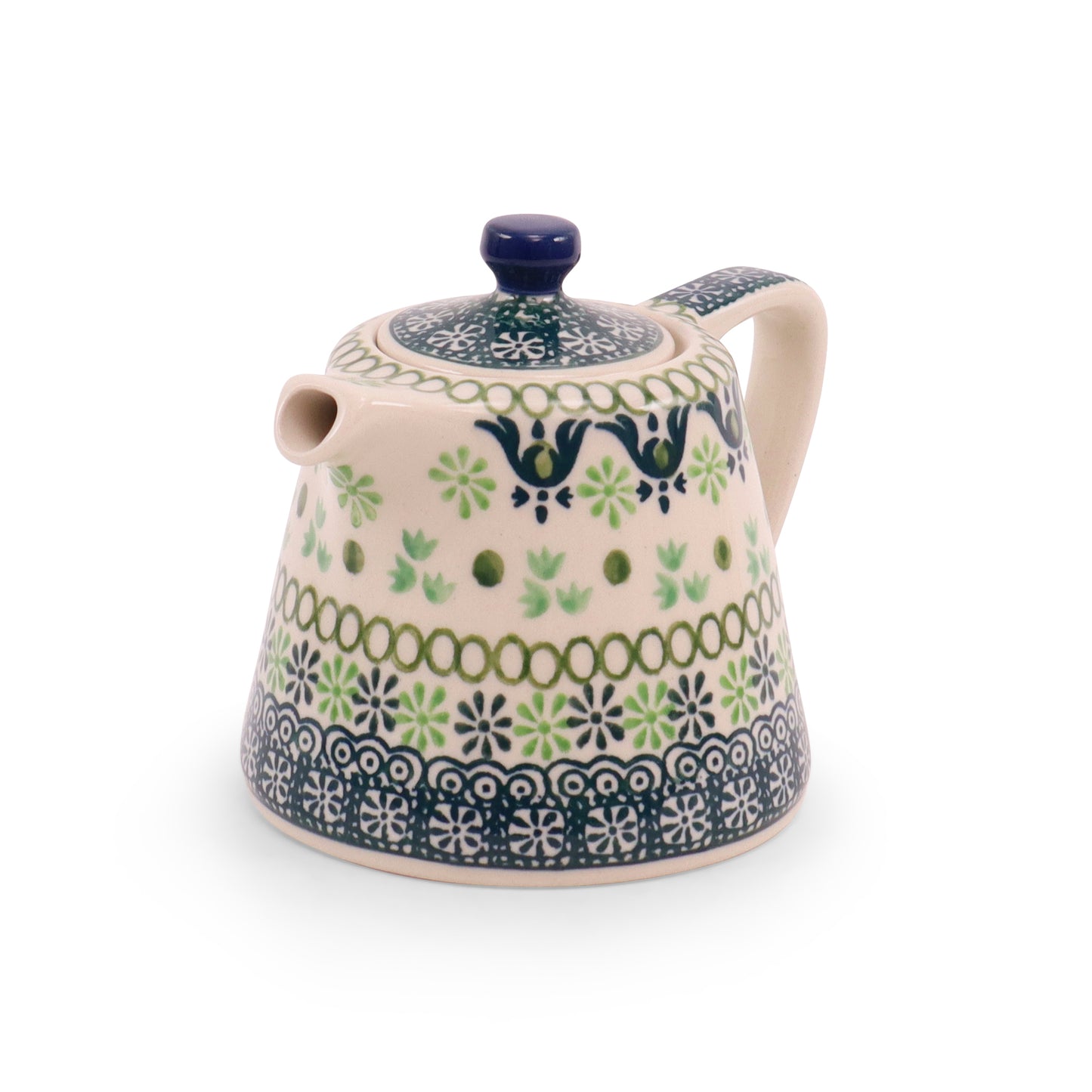 8oz Modern Teapot. Pattern: Mint Julep