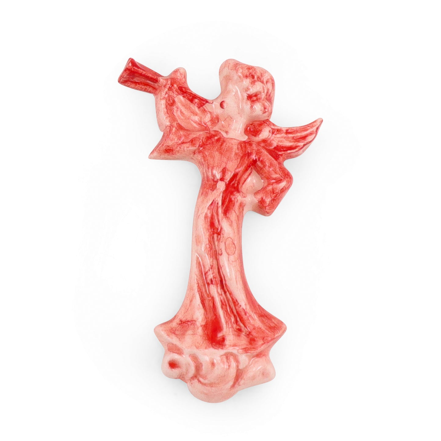 2"x3.5" Angel Figurine. Pattern: Red