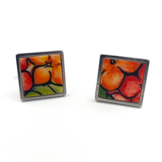 14mm Square Cufflinks. Pattern: A45R