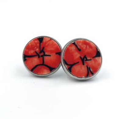 14mm Round Stud Earrings. Pattern: A45R