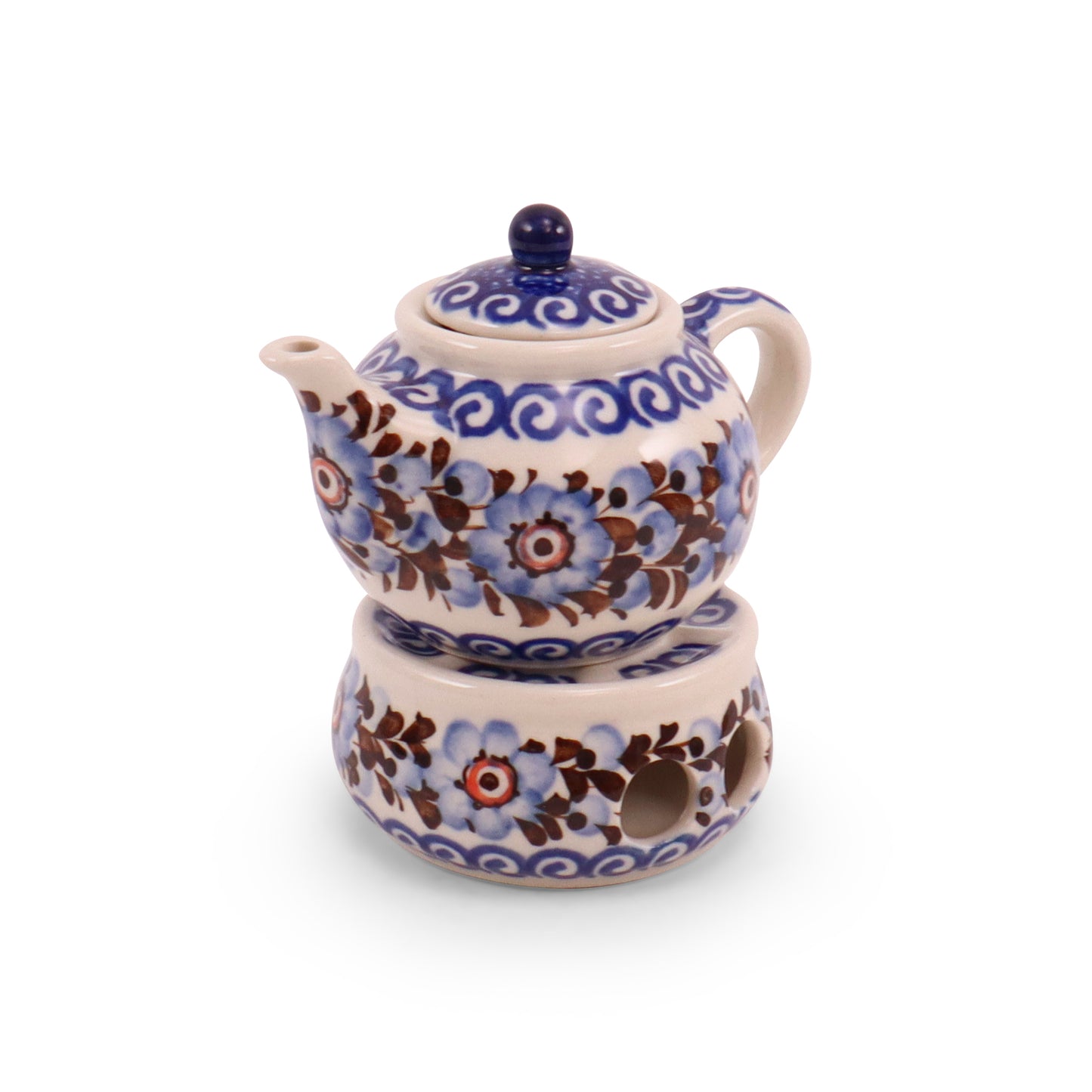 4" Mini Teapot and Warmer. Pattern: Coco